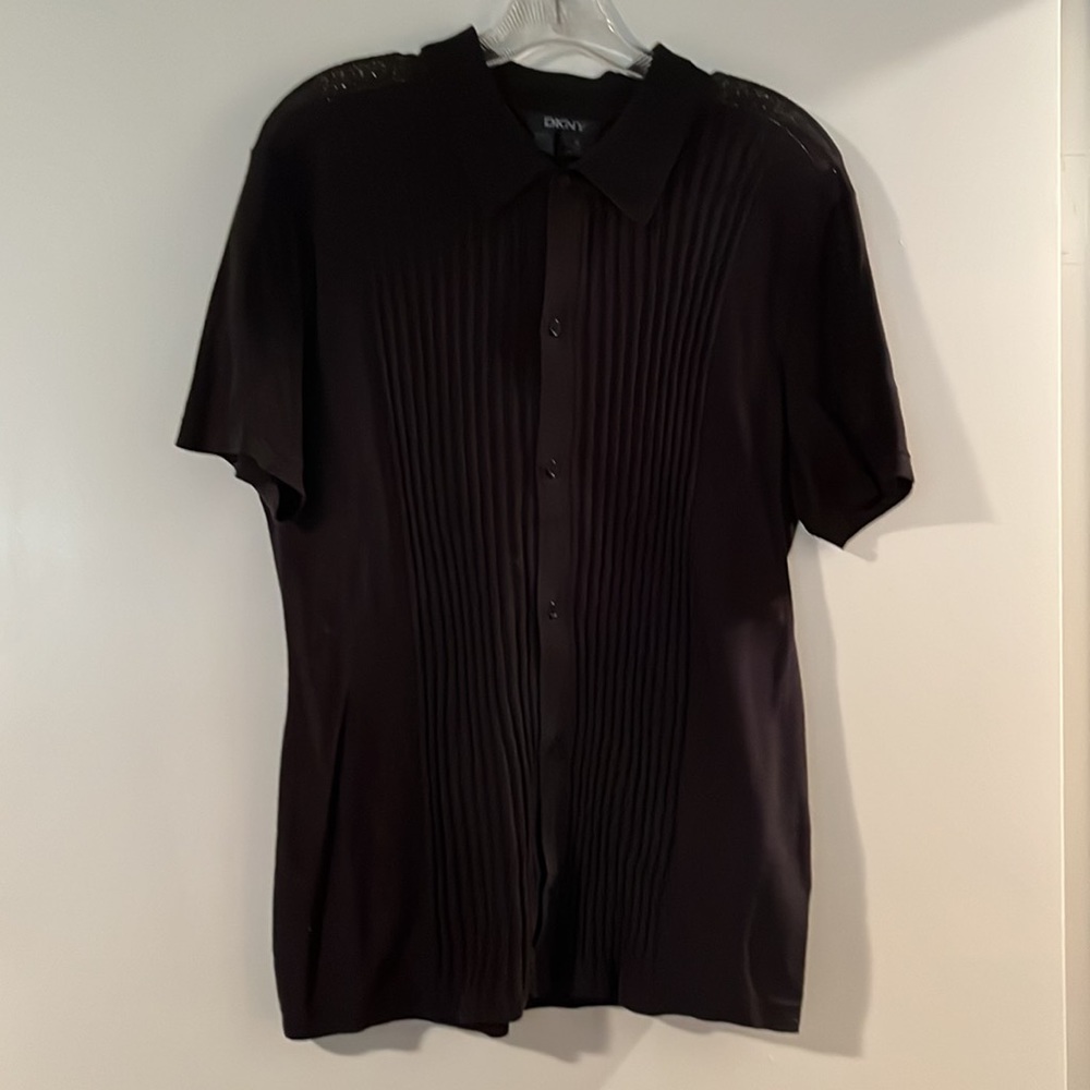 DKNY short sleeve polo in black